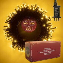 Festive Fix Christmas Tree Lights 10M 100 Led Waterproof Light For Indoor & Outdoor Xmas Decoration With Timer & 8 Modes - thumbnail 1