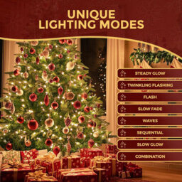 Festive Fix Christmas Tree Lights 10M 100 Led Waterproof Light For Indoor & Outdoor Xmas Decoration With Timer & 8 Modes - thumbnail 4