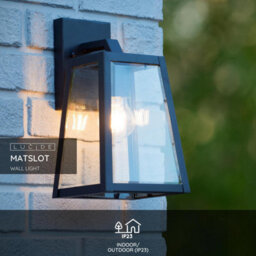 Lucide Large Matslot Outdoor Hanging Lantern Wall Light 305 mm - thumbnail 2