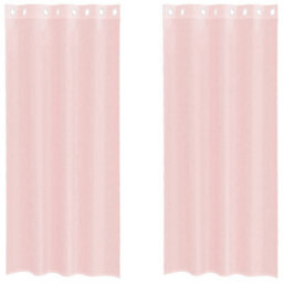 Berkfield Voile Curtains With Grommets 2 Pcs Light Pink 140X225 Cm - thumbnail 2