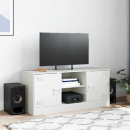 Berkfield Sturdy Tv Cabinet White 99X39X44 Cm Steel - thumbnail 3