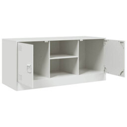 Berkfield Sturdy Tv Cabinet White 99X39X44 Cm Steel - thumbnail 7