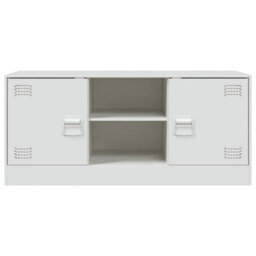 Berkfield Sturdy Tv Cabinet White 99X39X44 Cm Steel - thumbnail 6