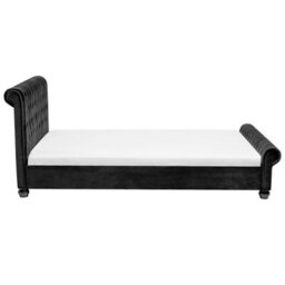 Beliani Waterbed Velvet Avallon 180 X 200 Cm (Eu Super King) Black - thumbnail 7