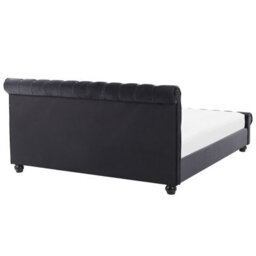 Beliani Waterbed Velvet Avallon 180 X 200 Cm (Eu Super King) Black - thumbnail 8