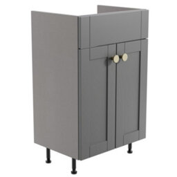 Ashford Standard Matt Dusty Grey Double Freestanding Bathroom Vanity Unit (H) 820mm (W) 495mm - thumbnail 1