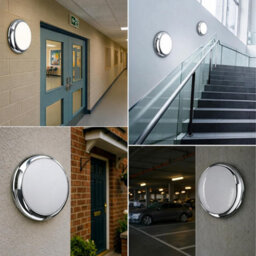 Paul Russells Led Slimline Bulkhead Light 12W 16W 20W 3Cct Ip65 Chrome Bezel Security Sensor Wall Ceiling Outdoor - thumbnail 8