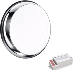Paul Russells Led Slimline Bulkhead Light 12W 16W 20W 3Cct Ip65 Chrome Bezel Security Sensor Wall Ceiling Outdoor - thumbnail 1