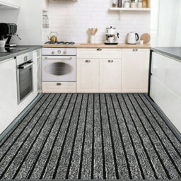 American Vintage Living Room Carpet Washable Pvc Floor Mat Non-Slip Kitchen Rug Blue 40X60Cm - thumbnail 2
