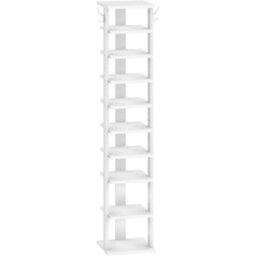 Shoe Rack Wooden Tall Shoe Rack Narrow Shoe Storage Organizer Shoe Shelf White - thumbnail 6