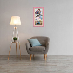 AK Frames 16X8 Pastel Pink Modern Multi Photo Frame With Ivory Mount - Holds 3 Apertures (3X) 7X5 Photos - thumbnail 3