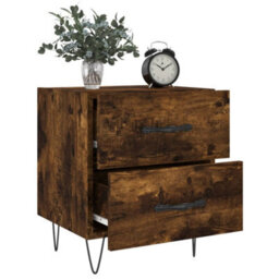 Berkfield Modern Bedside Cabinets 2 Pcs Smoked Oak 40X35X47.5 Cm Engineered Wood - thumbnail 3