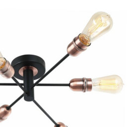 Pagazzi Lighting Pagazzi Gustave 6 Light Black Semi Flush Ceiling Light - thumbnail 3