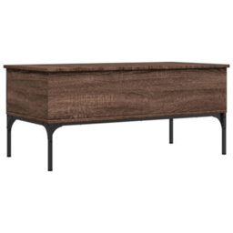 Walplus Coffee Table Brown Oak 100X50X45 Cm Engineered Wood And Metal - thumbnail 2