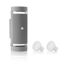 Auraglow Pir Motion Sensor Double Up & Down Wall Light - Florence - Light Grey - Cool White - thumbnail 2