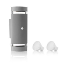Auraglow Pir Motion Sensor Double Up & Down Wall Light - Florence - Light Grey - Cool White - thumbnail 8
