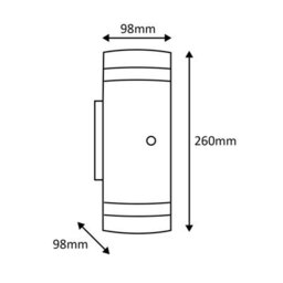 Auraglow Pir Motion Sensor Double Up & Down Wall Light - Florence - Light Grey - Cool White - thumbnail 9