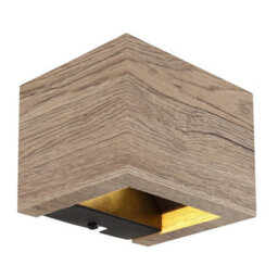 Luminosa Lighting Luminosa Alina Up & Down Wall Lamp Wood Look Dark Led 3000K