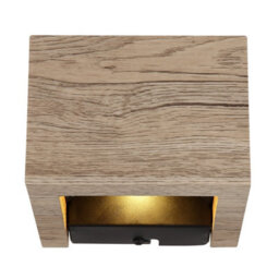 Luminosa Lighting Luminosa Alina Up & Down Wall Lamp Wood Look Dark Led 3000K - thumbnail 3