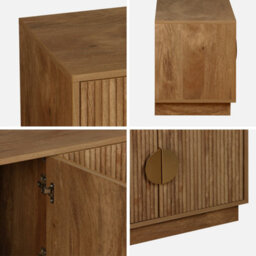 Sweeek. 140Cm Tv Unit Exotic Wooden Effect 4 Doors Celian Brown 140X40X48 Cm - thumbnail 7