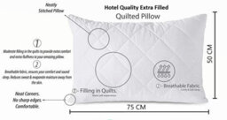 Ameha Pack Of 4 Quilted Pillows Hotel Quality Luxury Soft Anti Allergic Indoor/outdoor Filled Pillow - thumbnail 5