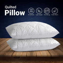 Ameha Pack Of 4 Quilted Pillows Hotel Quality Luxury Soft Anti Allergic Indoor/outdoor Filled Pillow - thumbnail 4