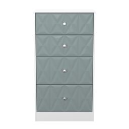 San Jose Ready Assembled Matt Duck Egg Blue & White No Effect 4 Drawer Deep Chest (H)1063mm (W)746mm (D)395mm - thumbnail 2