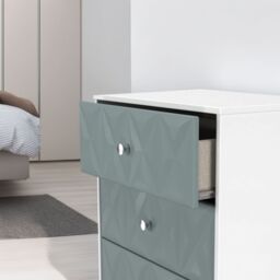 San Jose Ready Assembled Matt Duck Egg Blue & White No Effect 4 Drawer Deep Chest (H)1063mm (W)746mm (D)395mm - thumbnail 4