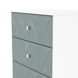 San Jose Ready Assembled Matt Duck Egg Blue & White No Effect 4 Drawer Deep Chest (H)1063mm (W)746mm (D)395mm - thumbnail 5