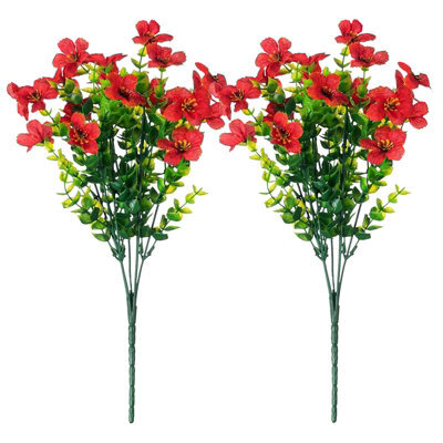 2 Pack 2 - Piece Bundle Of Artificial Flowers, Uv - Resistant Outdoor Plastic Greenery Plants For Indoor And Outdoor Use - image 1