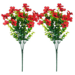 2 Pack 2 - Piece Bundle Of Artificial Flowers, Uv - Resistant Outdoor Plastic Greenery Plants For Indoor And Outdoor Use - thumbnail 1