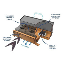 Swift Nesting Brick Box, Black Breeding Bird House For Brick Or Rendered Walls - thumbnail 6