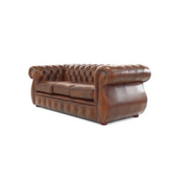 Chesterfield 3 Seater Antique Tan Real Leather Sofa Bespoke In Kimberley Style - thumbnail 3