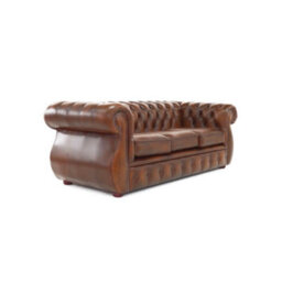 Chesterfield 3 Seater Antique Tan Real Leather Sofa Bespoke In Kimberley Style - thumbnail 4