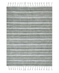 Wyld And Coco Green Area Rug 140 X 200 Cm Handwoven Recycled Stripe - Flat Woven Synthetic. - thumbnail 1