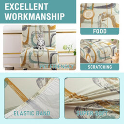 Armless Chair Covers, 1 Piece, Printed Accent Cover, Stretchable Cover For Living Room Bedroom - thumbnail 3