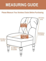 Armless Chair Covers, 1 Piece, Printed Accent Cover, Stretchable Cover For Living Room Bedroom - thumbnail 2