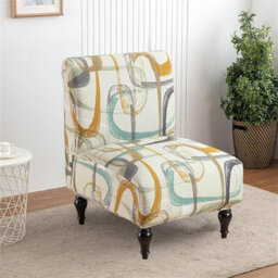 Armless Chair Covers, 1 Piece, Printed Accent Cover, Stretchable Cover For Living Room Bedroom - thumbnail 5