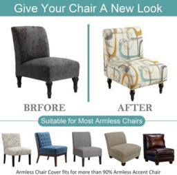 Armless Chair Covers, 1 Piece, Printed Accent Cover, Stretchable Cover For Living Room Bedroom - thumbnail 4