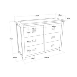 Cabinet Bits Padua 6 Drawer Chest Of Drawers Bras Drop Handle - thumbnail 7