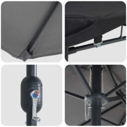 Berkfield Garden Parasol Anthracite 385 X 209 X 244 Cm Fabric - thumbnail 7