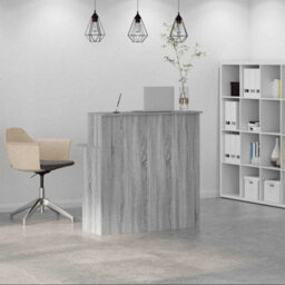Berkfield Reception Desk Grey Sonoma 100X50X103.5 Cm Engineered Wood - thumbnail 3
