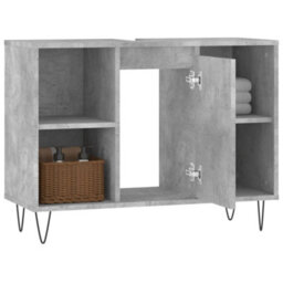 Berkfield Bathroom Cabinet Concrete Grey 80X33X60 Cm Engineered Wood - thumbnail 4
