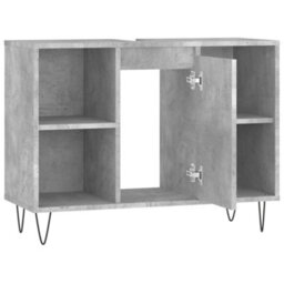 Berkfield Bathroom Cabinet Concrete Grey 80X33X60 Cm Engineered Wood - thumbnail 6