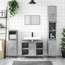 Berkfield Bathroom Cabinet Concrete Grey 80X33X60 Cm Engineered Wood - thumbnail 1