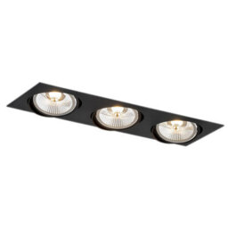Luminosa Lighting Luminosa Olimp Plus Gu10 Triple Recessed Downlight Black Structure