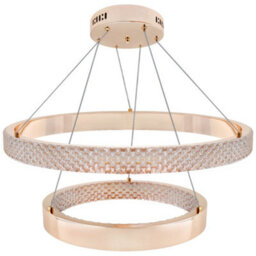 Long Life Lamps Company Modern 40W Led 2 Ring Ceiling Pendant Light Gold Round Chandelier 3 Cct K404 - thumbnail 4