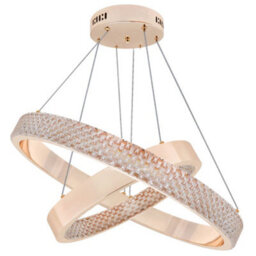Long Life Lamps Company Modern 40W Led 2 Ring Ceiling Pendant Light Gold Round Chandelier 3 Cct K404 - thumbnail 3