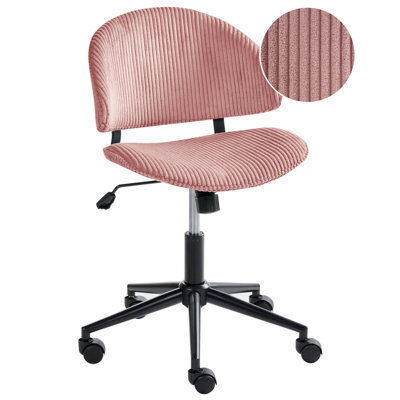 Beliani Office Chair Kiana Corduroy Pink - image 1