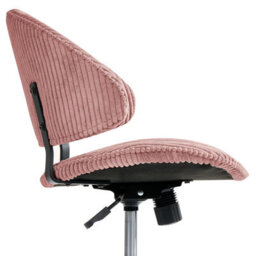Beliani Office Chair Kiana Corduroy Pink - thumbnail 7